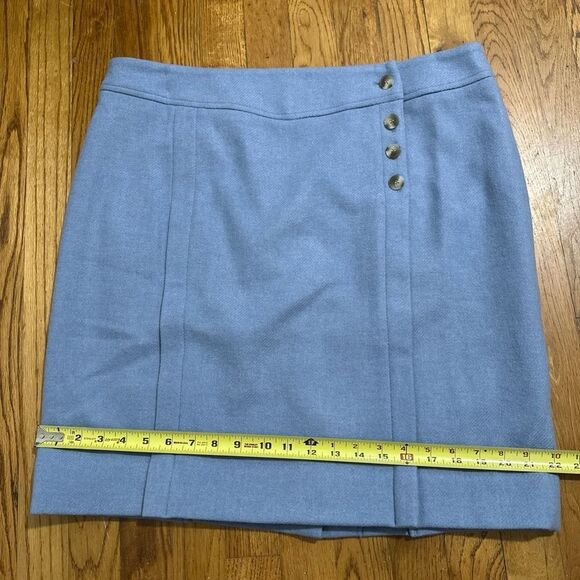 Pendleton wool skirt side  Button-Detail light blue lined women’s sz 16 USA made - Picture 6 of 14